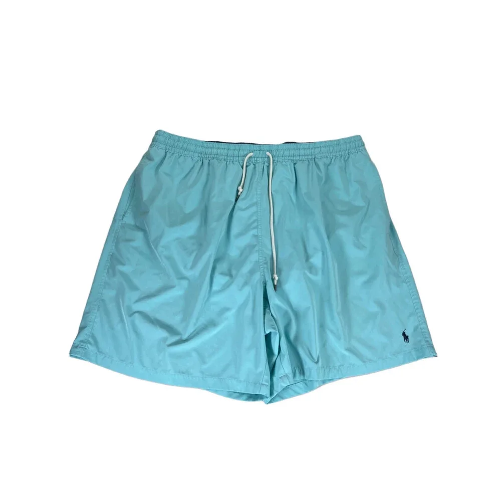 Polo Ralph Lauren Men's Blue/Teal Stretch Waist Lined Swim Trunks - 4XL Tall